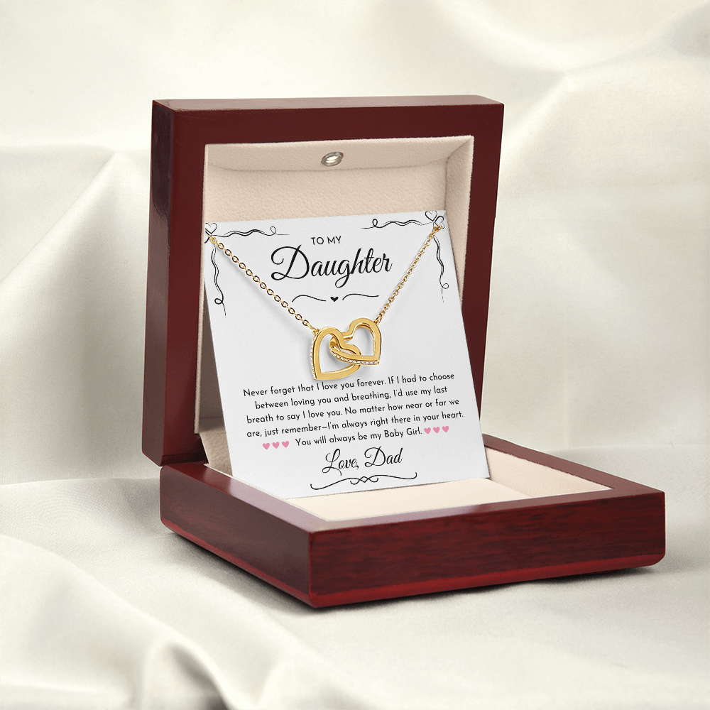 To My Daughter Hearts Necklace From Dad