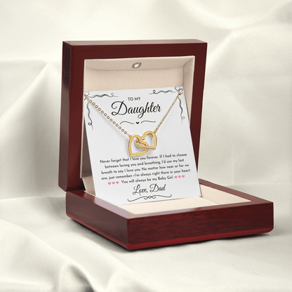 To My Daughter Hearts Necklace From Dad