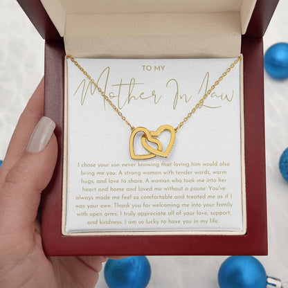 Mother In Law Gift (I Chose Your Son) Interlocking Hearts Necklace