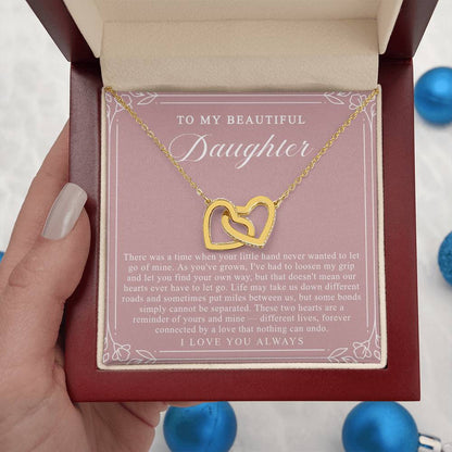 Daughter Interlocking Hearts Necklace | Forever Connected Blush & Floral