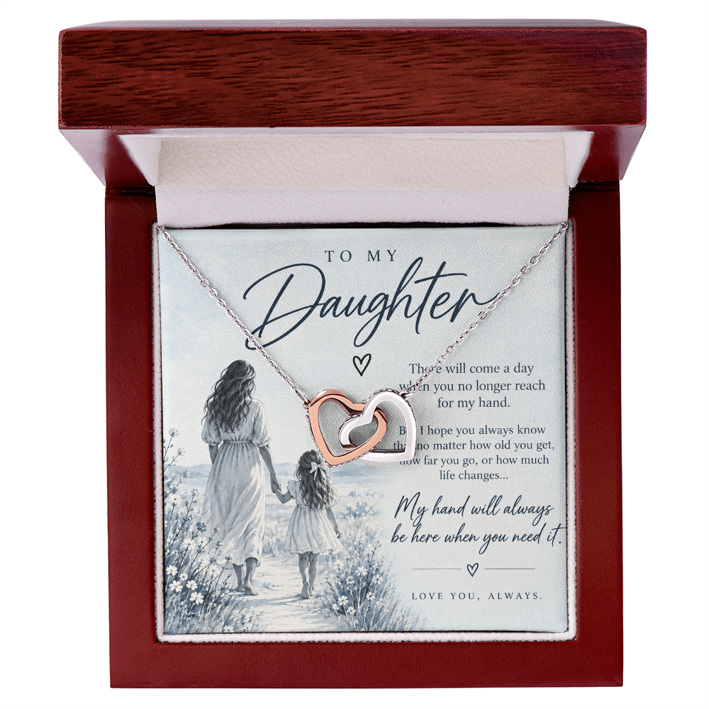 To My Daughter (There Will Come A Day) Interlocking Hearts Necklace