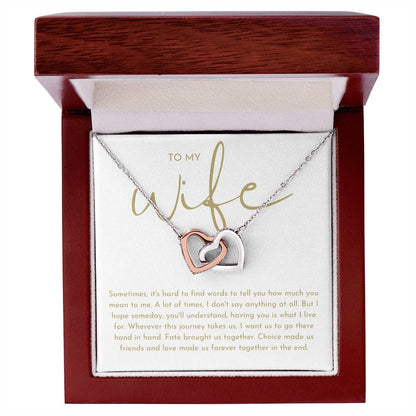 To My Wife Interlocking Hearts Necklace