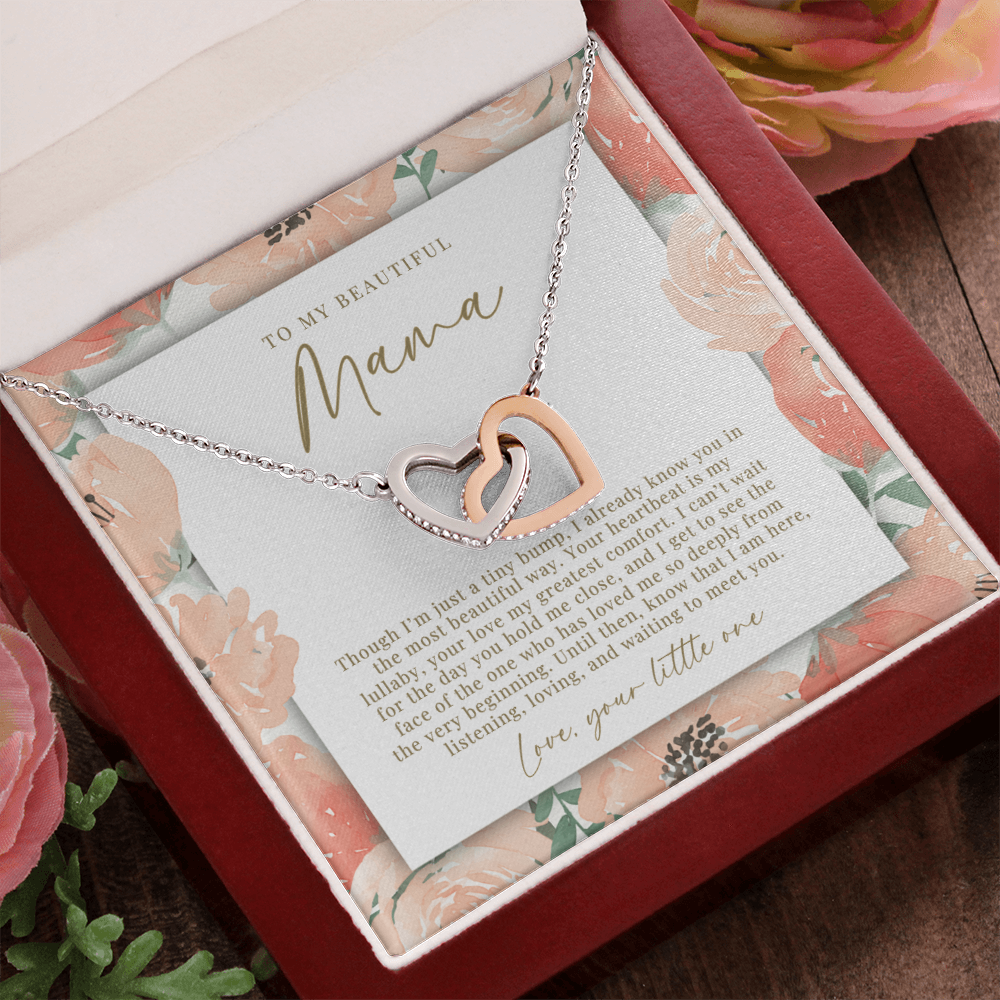 Mama Interlocking Hearts Necklace From The Bump | Peachy Floral