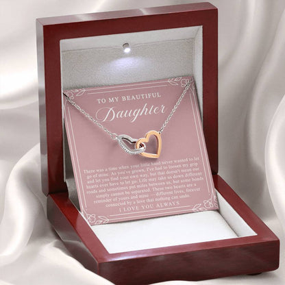 Daughter Interlocking Hearts Necklace | Forever Connected Blush & Floral