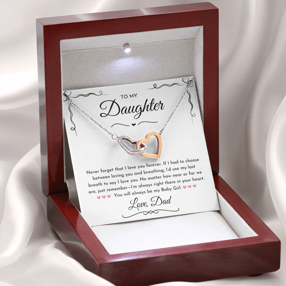 To My Daughter Hearts Necklace From Dad