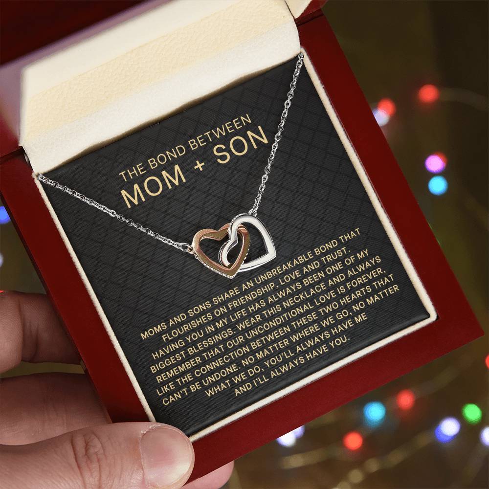 Modern Geometric Mom and Son Bond Necklace