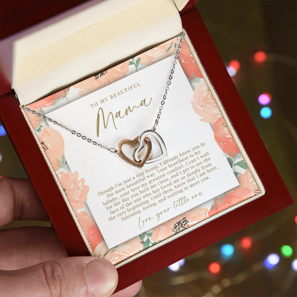 Mama Interlocking Hearts Necklace From The Bump | Peachy Floral