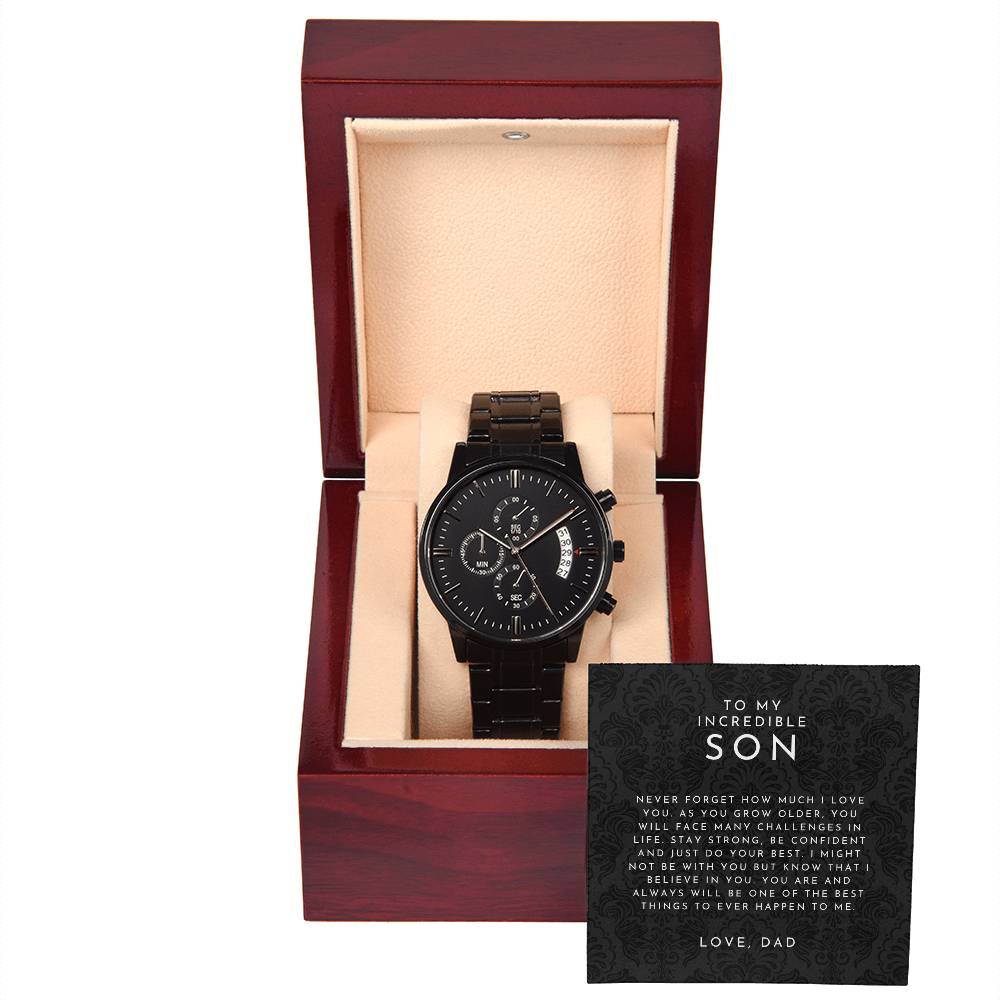 Son Gift From Dad (Never Forget How Much I Love You) Chronograph Watch