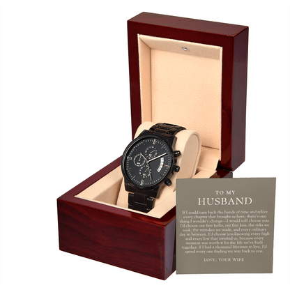 Husband Anniversary Chronograph Watch | I'd Choose You Again Taupe