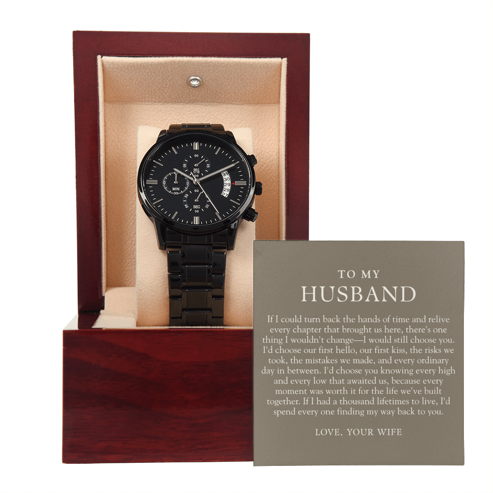 Husband Anniversary Chronograph Watch | I'd Choose You Again Taupe