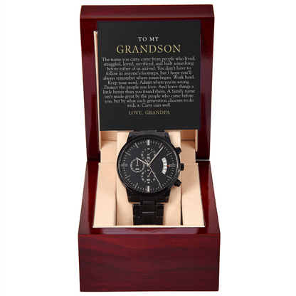 Grandson Chronograph Watch From Grandpa | Carry Our Name Well