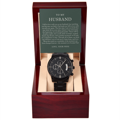 Husband Chronograph Watch | The Moment You Became A Dad Hunter Green