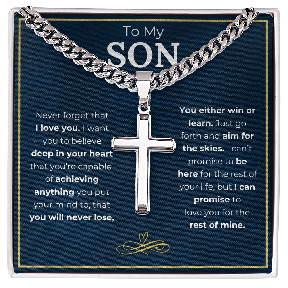 To My Son (Believe In Your Heart) Cross Necklace