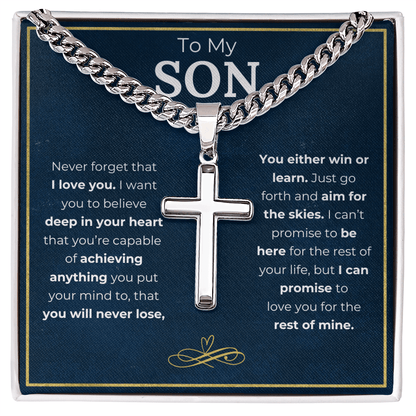 To My Son (Believe In Your Heart) Cross Necklace