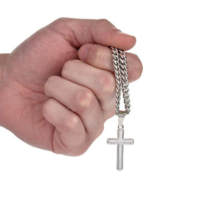 To My Son (I Closed My Eyes) Cross Necklace