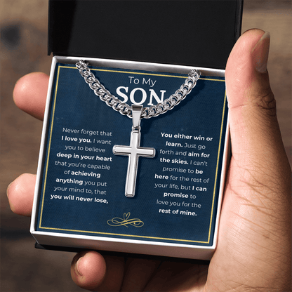 To My Son (Believe In Your Heart) Cross Necklace