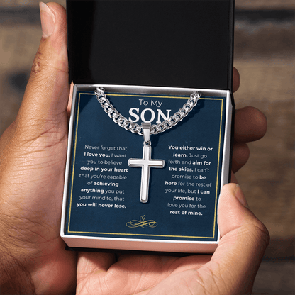 To My Son (Believe In Your Heart) Cross Necklace