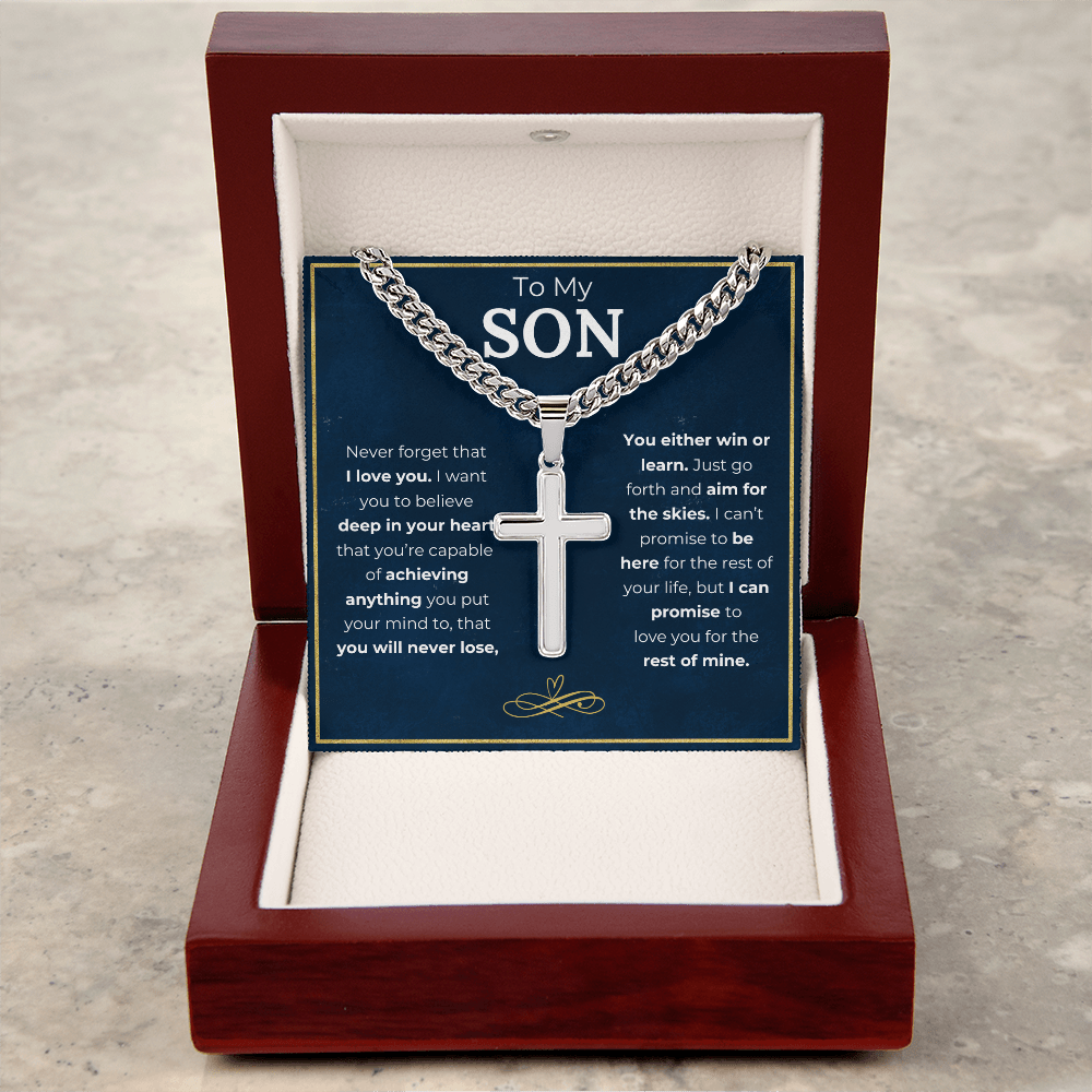 To My Son (Believe In Your Heart) Cross Necklace