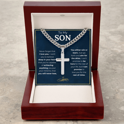 To My Son (Believe In Your Heart) Cross Necklace