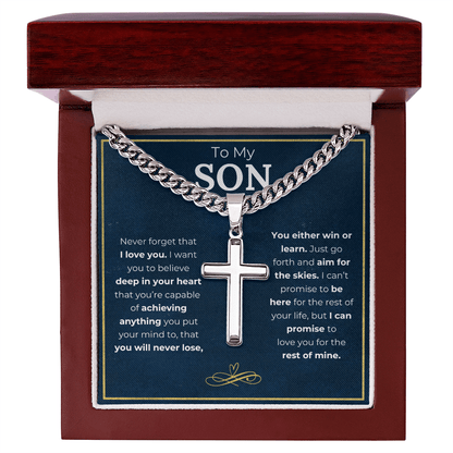 To My Son (Believe In Your Heart) Cross Necklace