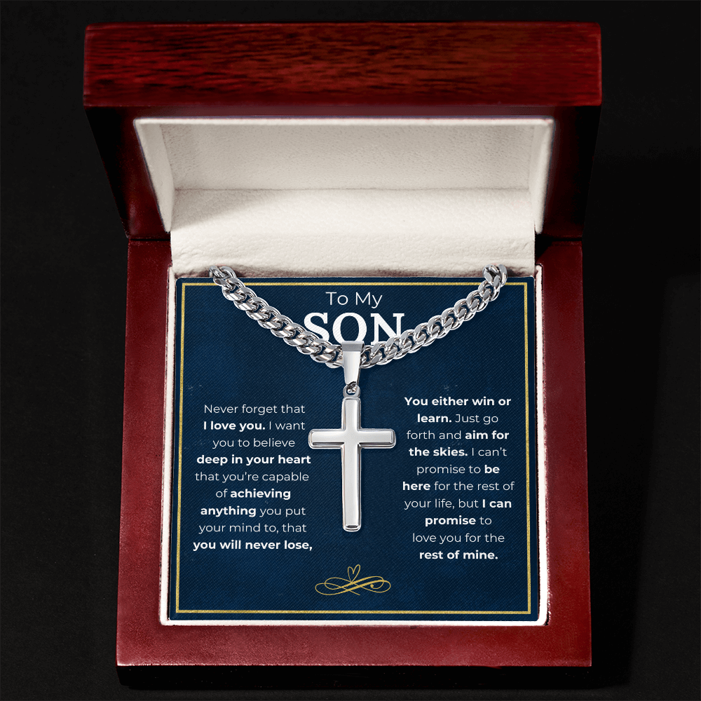 To My Son (Believe In Your Heart) Cross Necklace