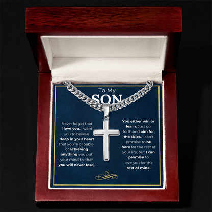 To My Son (Believe In Your Heart) Cross Necklace