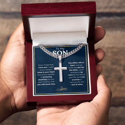 To My Son (Believe In Your Heart) Cross Necklace