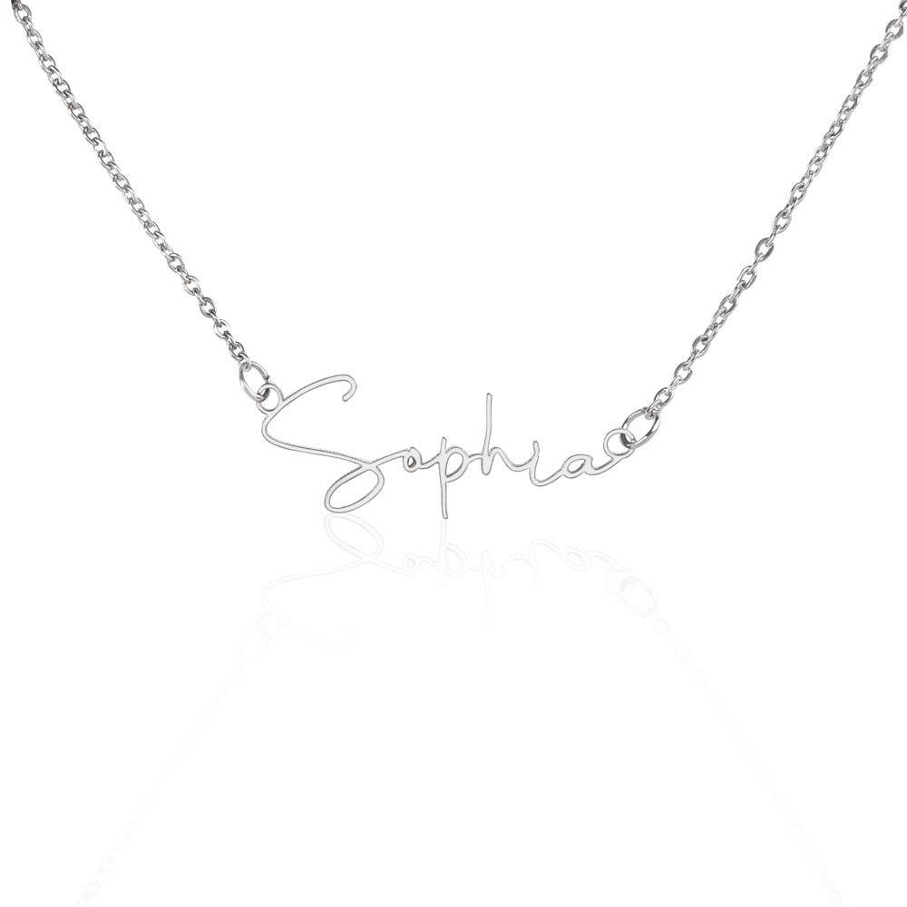 To My Daughter (If I Could Only) Signature Name Necklace
