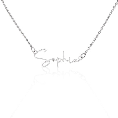 To My Daughter (If I Could Only) Signature Name Necklace