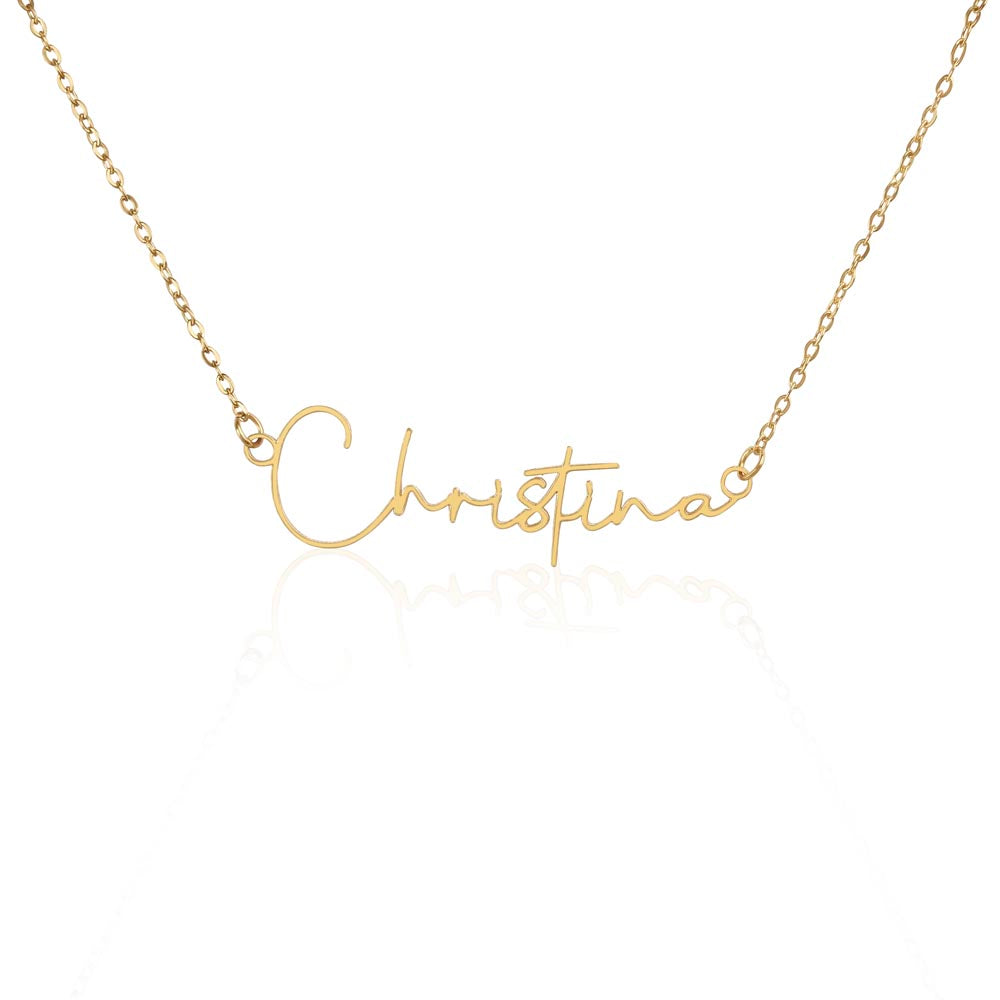 To My Daughter (If I Could Only) Signature Name Necklace