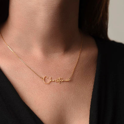 To My Daughter (If I Could Only) Signature Name Necklace