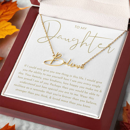To My Daughter (If I Could Only) Signature Name Necklace