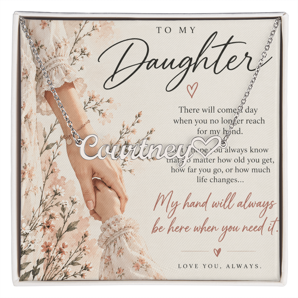 To My Daughter - Custom Name Heart Necklace