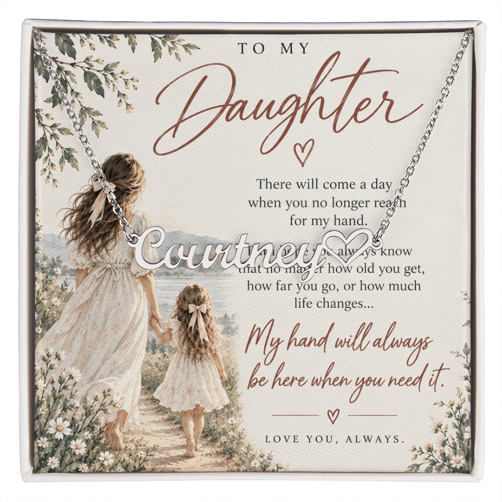 To My Daughter - Custom Name Heart Necklace