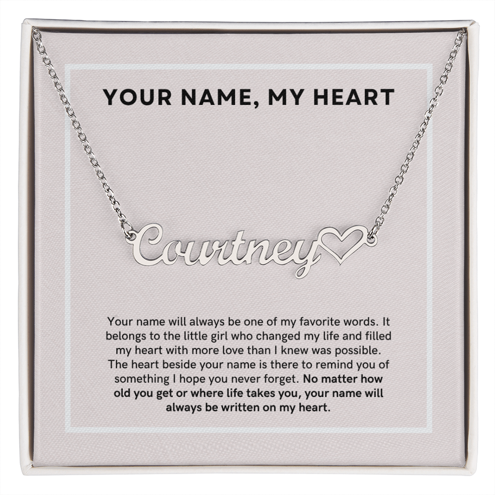 Your Name My Heart Custom Name Heart Necklace