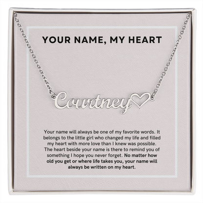 Your Name My Heart Custom Name Heart Necklace