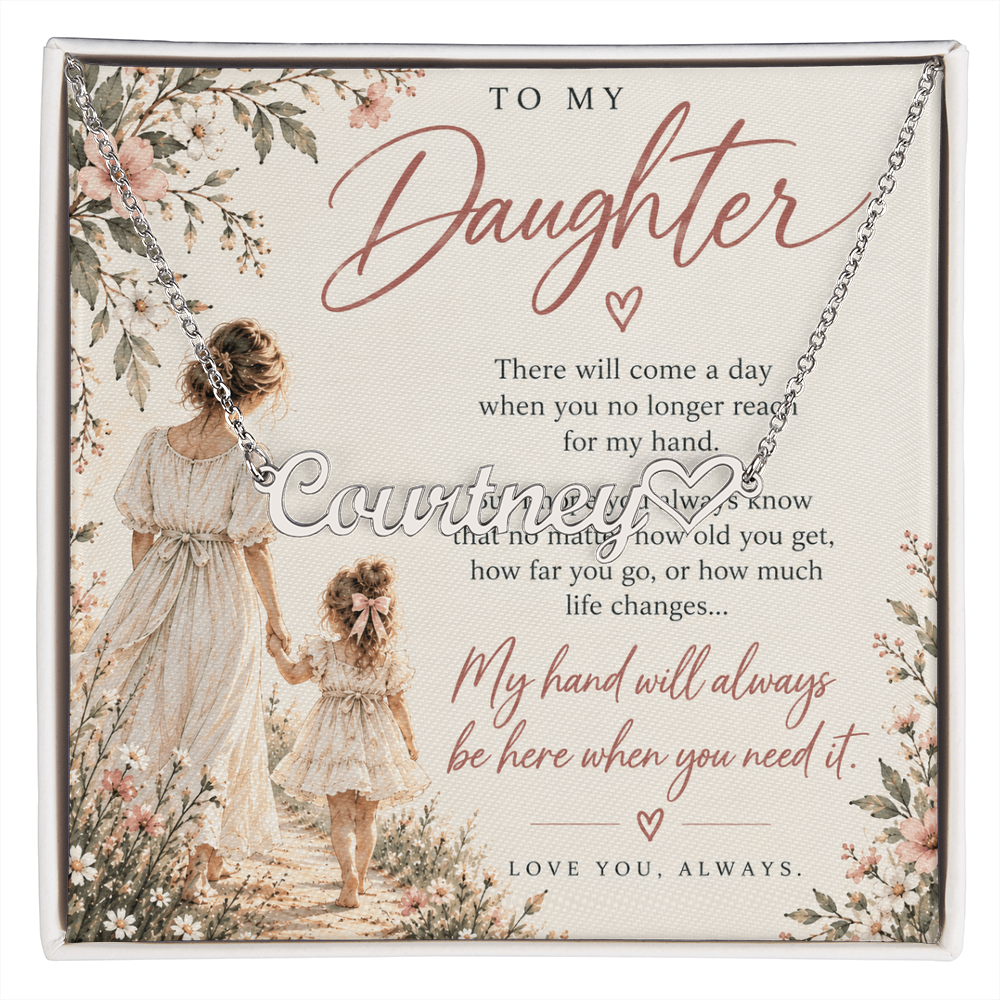 To My Daughter - Custom Name Heart Necklace