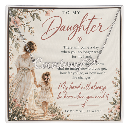 To My Daughter - Custom Name Heart Necklace