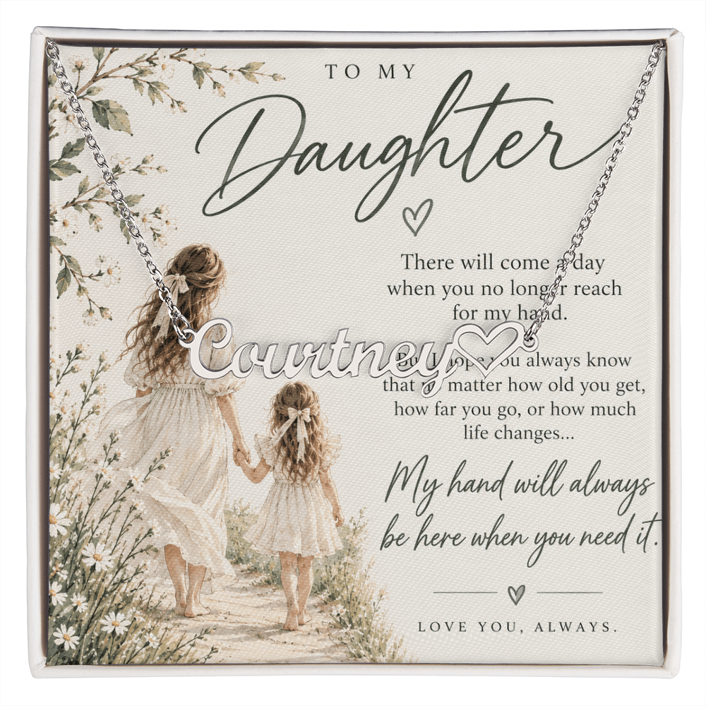 To My Daughter - Custom Name Heart Necklace