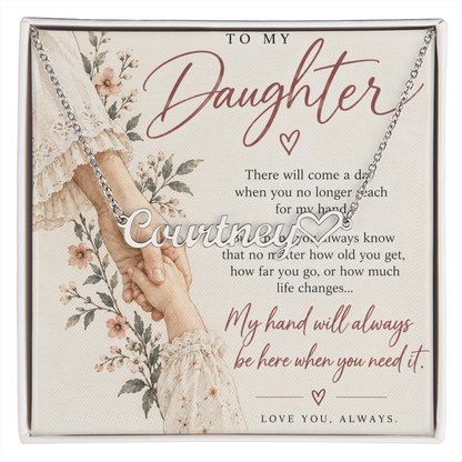 To My Daughter - Custom Name Heart Necklace