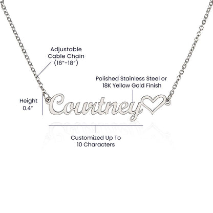To My Daughter (If I Could Only) Custom Name Heart Necklace