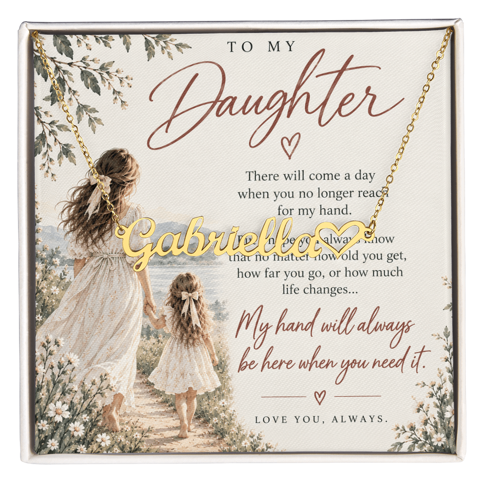 To My Daughter - Custom Name Heart Necklace