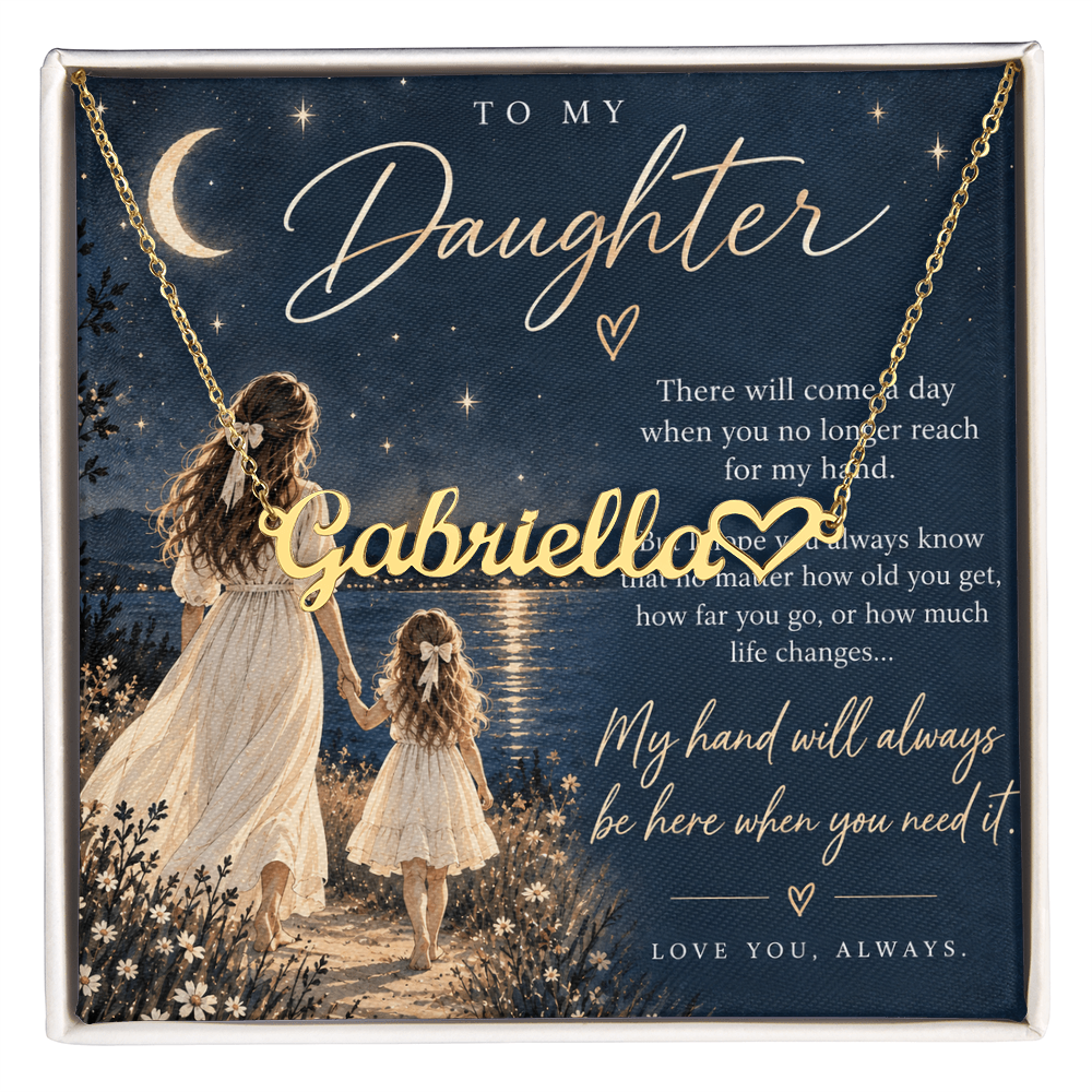 To My Daughter - Custom Name Heart Necklace