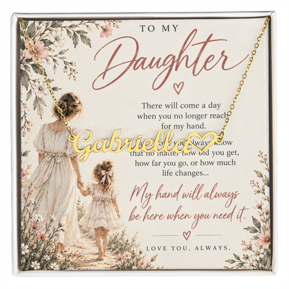 To My Daughter - Custom Name Heart Necklace