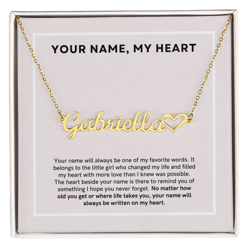 Your Name My Heart Custom Name Heart Necklace