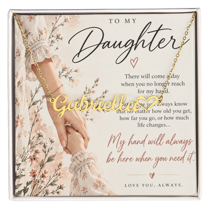 To My Daughter - Custom Name Heart Necklace