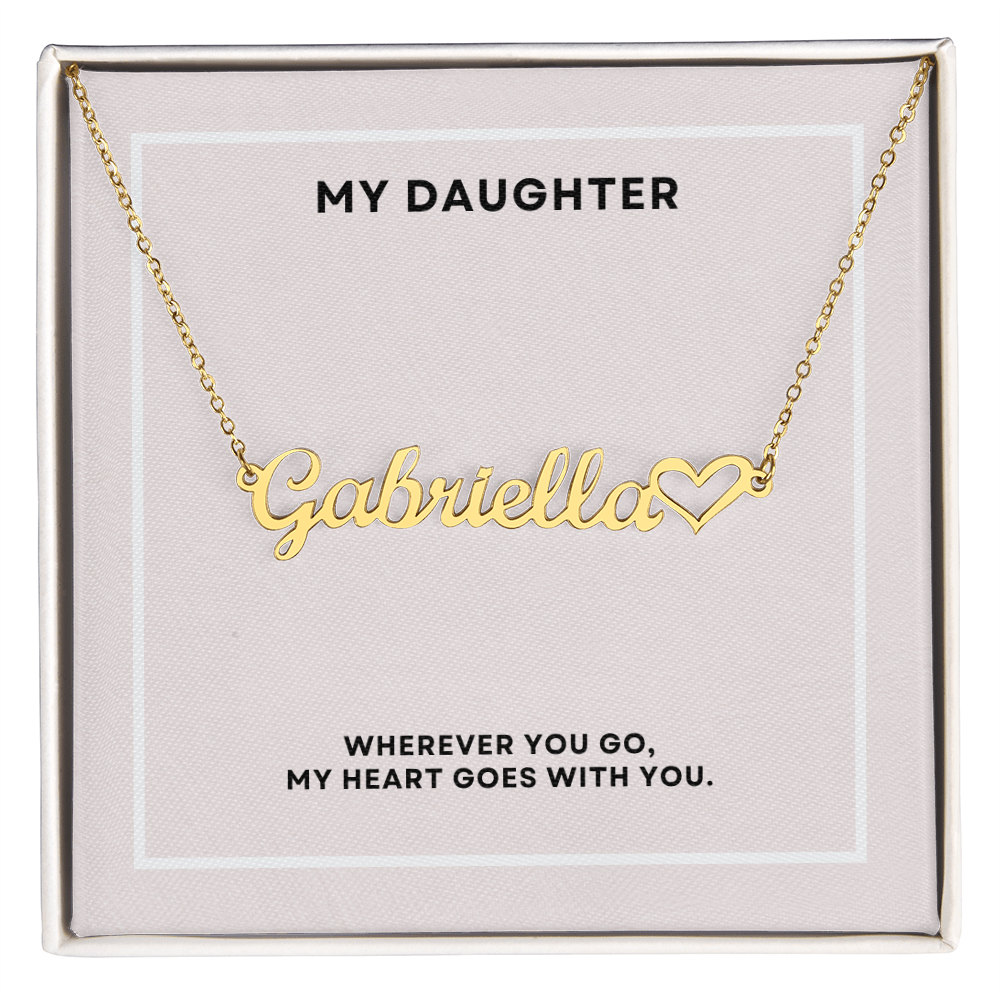 To My Daughter - Custom Name Heart Necklace