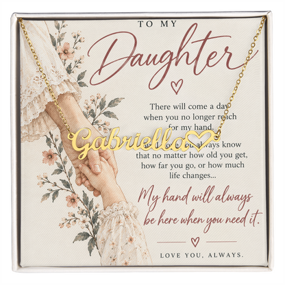 To My Daughter - Custom Name Heart Necklace