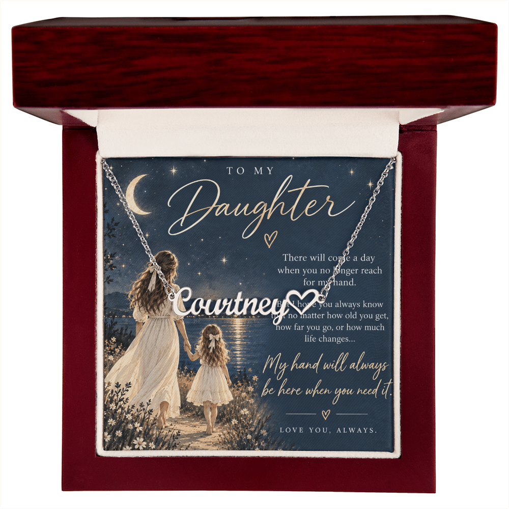 To My Daughter - Custom Name Heart Necklace