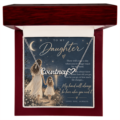 To My Daughter - Custom Name Heart Necklace